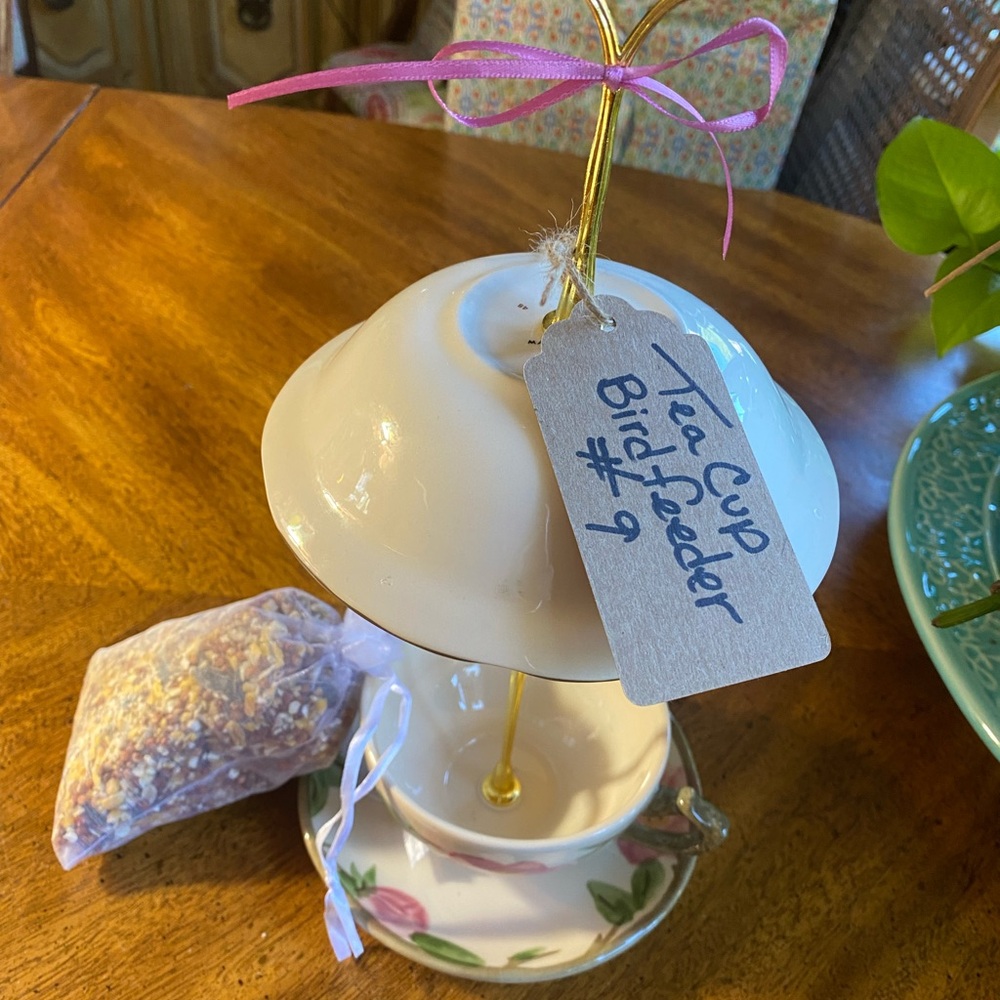 Franciscan Desert Rose Tea Cup Bird Feeder# 9